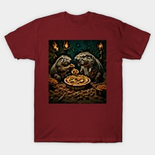 watercolor groundhog having hamburger pie T-Shirt